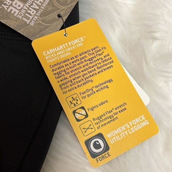 Carhartt Force Utility Black Knit Farm Thick Leggings Size S NWT - Picture 8 of 8